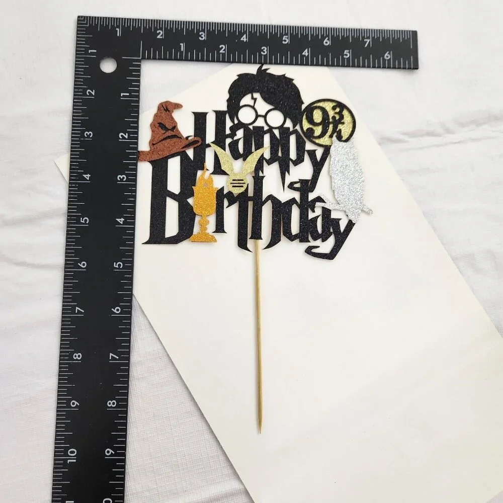 Harry Potter Happy Birthday Cake Topper 9 3/4 Wizard Party